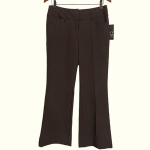 NWT Tracy Evans Limited Brown Wide Leg Stretch Pants Women’s 7 Flare Bootcut